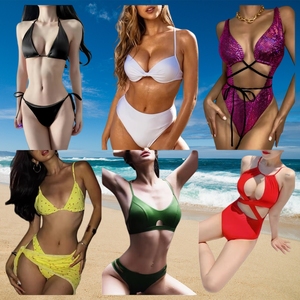 Mode féminine été plage Bikini bas prix en gros Sexy une pièce maillot de bain expédition aléatoire vêtements d'occasion de haute qualité - Product Image 1