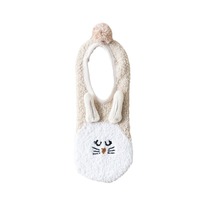 Chaussettes d'intérieur épaisses et chaudes en polaire corail à motifs animaliers avec semelles antidérapantes en silicone – Vente en gros pour adultes, usage quotidien