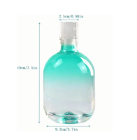 Bouteille vide ronde de 500 ml pour alcool, rhum, spiritueux, vin, whisky, vodka, en verre, avec bouchon en verre