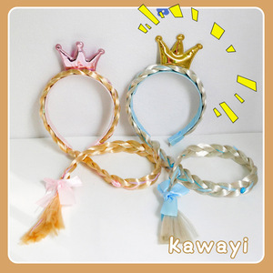 Serre-tête Couronne Enfant <span class=keywords><strong>Reine</strong></span> <span class=keywords><strong>des</strong></span> <span class=keywords><strong>Neiges</strong></span> Nœud Flocon de Neige Perruque Bébé Fille Tresse Longue Bleu Glace Accessoire Cheveux Princesse en Tissu - Product Image 4