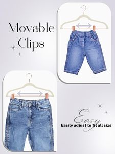 Cintres en velours antidérapants pour jupes et pantalons avec pinces or rose, cintres fins avec pinces pour jeans - Product Image 4