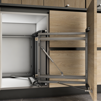 Panier d'angle coulissant multifonction moderne en acier inoxydable pour cuisine, 2 étagères pour rangement de placards ARTSTEEL