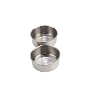 ชามอาหารนกสแตนเลสทรงกลมสำหรับนกเลี้ยง ขนาด LY 15 สีเงิน - Product Image 1
