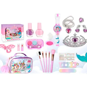 Детский набор для макияжа для девочек, настоящие моющиеся косметические игрушки, малыш, принцесса, детский набор для макияжа, игрушки для детей