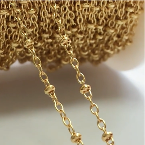Bất 14K Vàng Đầy Chuỗi Vệ Tinh <span class=keywords><strong>2Mm</strong></span> Đính Cườm 1Mm/<span class=keywords><strong>1</strong></span>.35Mm Liên Kết Chuỗi Vòng Đeo Tay Vòng Cổ Trang Sức Phụ Kiện Bóng Chuỗi - Product Image 2