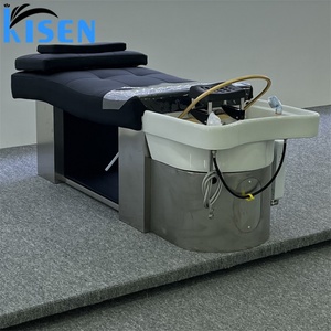 KISEN Équipement de Salon de Beauté Très Vendu : Lit de Lavage Capillaire Thaïlandais avec Bol en Céramique pour Thérapie Aquatique et Spa de Tête - Product Image 2