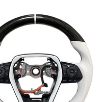 Volant sport LED Barmich à 3 branches de 35 mm en cuir et fibre de carbone pour Camry (Modèle YT-T-Camry-D2)