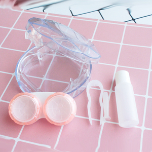Estuche de Lujo Redondo y Económico para Lentes de Contacto de Color Caramelo, con Herramientas de Colocación, Caja para Parejas, Estuche para Lentes de Contacto con Pinzas y Ventosa - Product Image 5