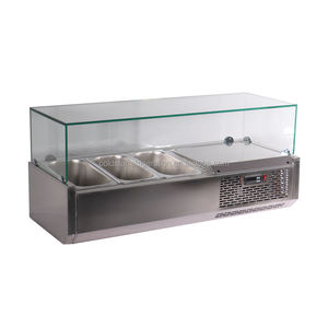 Mueble Refrigerado Comercial con Vitrina Integrada, Mesa de Hielo para Mariscos, Exhibidor Refrigerado de Autoservicio para Ensaladas y Carnes - Product Image 1