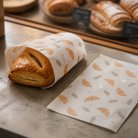 Papier d'emballage pour pâtisserie, feuilles plates imprimées sur mesure, fabricant et fournisseur pour les services de comptoir de boulangerie