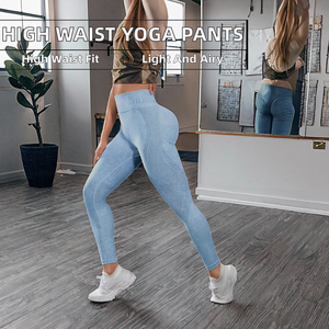 Pantalones Largos Deportivos de Cintura Alta para Mujer, Sin Costuras, Efecto Moldeador, para Fitness, Yoga y Pilates - Product Image 2