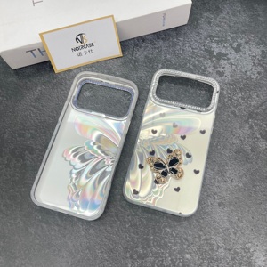 Coque de téléphone 3D papillon scintillant pour <span class=keywords><strong>Redmi</strong></span> <span class=keywords><strong>Note</strong></span> <span class=keywords><strong>12</strong></span> 13 Pro Plus, coque de protection brillante pour iPhone 13 15 Pro Max 6,7 pouces, mignonne - Product Image 2
