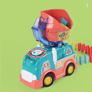 Juego de tren con sonido y luz, locomotora automática que pone dominós de colores, vehículo de ingeniería automático, juguete de rompecabezas, regalo - Product Image 2