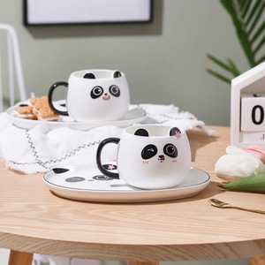 Taza de Cerámica con Diseño de Panda Kawaii, Tazas de Café con Plato para Desayuno - Product Image 2