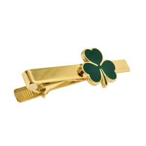 Pinza de corbata de metal esmaltado con diseño de trébol de San Patricio, personalizada de fábrica con 20 años de experiencia - Product Image 1