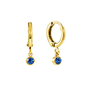 Orecchini a Cerchio <span class=keywords><strong>MIMI</strong></span> Placcati Oro in Acciaio Inossidabile con Zirconi Cubici, <span class=keywords><strong>Gioielli</strong></span> Pendenti Delicati per Uso Quotidiano Femminile - Product Image 1