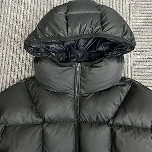 Chaqueta de Plumón de Ganso Negra de Lujo Personalizada, Chaqueta con Capucha para Hombre, Proveedor de Abrigos Acolchados de Invierno - Product Image 5