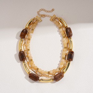 <span class=keywords><strong>Stile</strong></span> <span class=keywords><strong>etnico</strong></span> bohémien <span class=keywords><strong>collana</strong></span> girocollo multistrato con perline di vetro acrilico per le donne ragazze accessori gioielli - Product Image 6