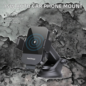 <span class=keywords><strong>Chargeur</strong></span> sans fil pour <span class=keywords><strong>voiture</strong></span> 15W Support à <span class=keywords><strong>induction</strong></span> automatique pour téléphone portable avec ventouse et pince à bras en métal - Product Image 2