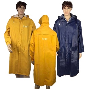 Manteau de pluie long imperméable pour homme, en PVC et polyester robuste, prix fabricant usine - Product Image 5