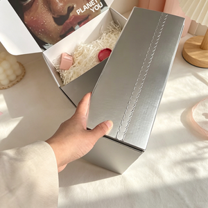 Premium <b>Silver</b> Custom Logo Cosmetic Gift <b>Box</b> - Luxury Flip-Top Cardboard Packaging for Beauty Brands - Product Image 6