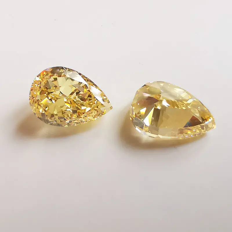 Importación de alta calidad Super brillante excelente de diamante de corte Oval 7*10mm amarillo canario Cubic Zirconia piedras preciosas sueltas