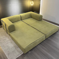 Sofá de Compresión al Vacío Estilo Japonés, Dos Plazas, para Sala de Estar, Apartamento Pequeño, Diseño Recto, Sin Estructura, Funda de Franela, Esponja de Alta Densidad