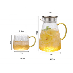 Housrhold martillo vidrio agua fría jarra de jugo de 1400ml de vidrio de borosilicato lanzador - Product Image 2