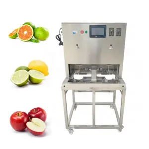 Home And Kitchen Round Fruit Peeling And Cutting Machine Stainless Steel Double Station Fruit Peeling Machine