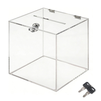 Boîte de dons en acrylique personnalisée avec logo, avec serrure, transparente, pour collecte de fonds, Tzedaka, charité, prix d'usine - Vente chaude