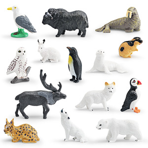 Mini figurines d'animaux arctiques simulées ensemble pingouin ours polaire mouette renne <span class=keywords><strong>loup</strong></span> des neiges - Product Image 6
