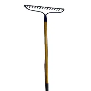 long handle landscape rake 14 teeth metal garden claw bow rake with soft rubber sleeve