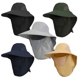 2021 Unisex Sun Hat with Neck Flap Quick Dry UV Protection Caps Fishing Hats