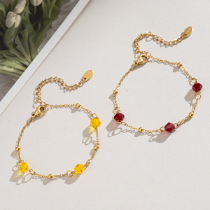 Pulsera de Cristal para Mujer, Chapada en Oro PVD, Impermeable, Hipoalergénica, Elegante, Brillante, con Diseño de Estrella, Joyería de Moda, Regalo - Product Image 2
