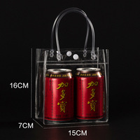Sac fourre-tout transparent en PVC refermable avec fermeture éclair et poignées pour masques faciaux et cosmétiques, surface brillante portable