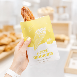Bolsa de Papel Kraft Personalizada Enten para Comida Rápida, Bolsa de Papel para Hamburguesas y Papas Fritas, Impresa, Resistente a la Grasa - Product Image 1