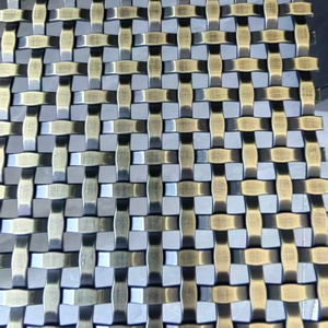 Altın Renkli Paslanmaz Çelik Dekoratif Kıvrımlı Tel Örgü Izgara Perde Uzun Ömürlü Dayanıklı Düz Dokuma Tekniği - Product Image 6