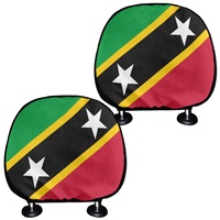 Ensemble de 2 protections universelles pour appuie-tête à motif de drapeau, housse d'appuie-tête de voiture en polyester léger pour la décoration intérieure de voiture et de camion