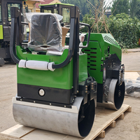 Compacteur routier à double tambour de 1,5 tonne de haute qualité, diesel, pour asphalte, béton, terre, machines de construction CE