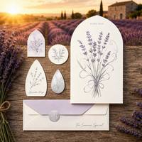 Cartes de vœux en carton mat avec fleurs sauvages en aquarelle, enveloppes - 4x6, logo personnalisé, finition gaufrée, impression numérique, finition UV