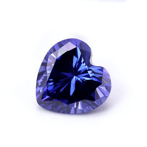 Kustom Pabrik membuat Kelas 5A longgar sintetis Cz batu permata <span class=keywords><strong>Tanzanite</strong></span> warna biru potongan hati zirkonia kubik - Product Image 1