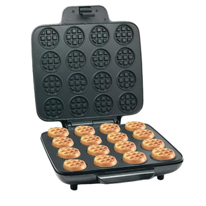 Multifunctionele ontbijtmaker met 16 mini-donutvormpjes, optionele antiaanbakplaat, antislipvoetjes en indicatorlampje - Product Image 1