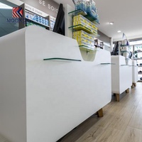 Comptoir d'exposition moderne pour pharmacie, mobilier de magasin médical pour la décoration intérieure, mobilier de design intérieur moderne pour pharmacie