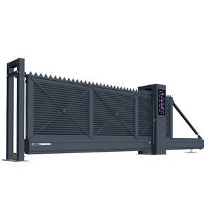 <span class=keywords><strong>Portail</strong></span> <span class=keywords><strong>coulissant</strong></span> cantilever dissimulé en alliage d'aluminium, double <span class=keywords><strong>portail</strong></span> automatique personnalisé pour l'entrée de l'usine - Product Image 1