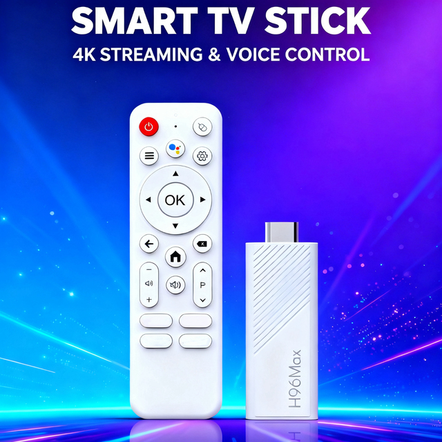 H96 Max Android 14 Smart TV Stick 4K Streaming Media Player Quad-Core USB 2GB+8GB 16GB Storage