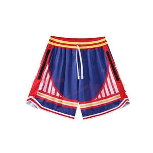 Pantalones cortos deportivos unisex con logotipo personalizado, pantalones cortos de malla con diseño de sublimación y estilo callejero al por mayor - Product Image 6