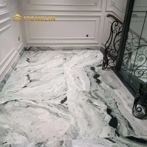 Stonelink marmo naturale di lusso tagliato a misura luce solare camera verde pavimento in marmo