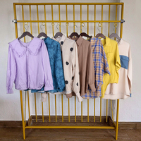 T-shirt pour femmes de la marque Gracer, col haut, style décontracté, en coton, vêtements d'hiver d'occasion, vêtements usagés de qualité pour adultes