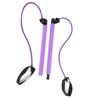 Kit de fitness portable et écologique pour le yoga - Barre de Pilates en caoutchouc et NBR, couleur personnalisable, pour usage domestique en intérieur, avec bande de résistance