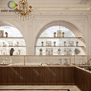 Vitrine de présentation en bois et verre pour bijouterie haut de gamme, design 3D, durable, sur mesure, de haute qualité, pour salle d'exposition de bijoux - Product Image 3